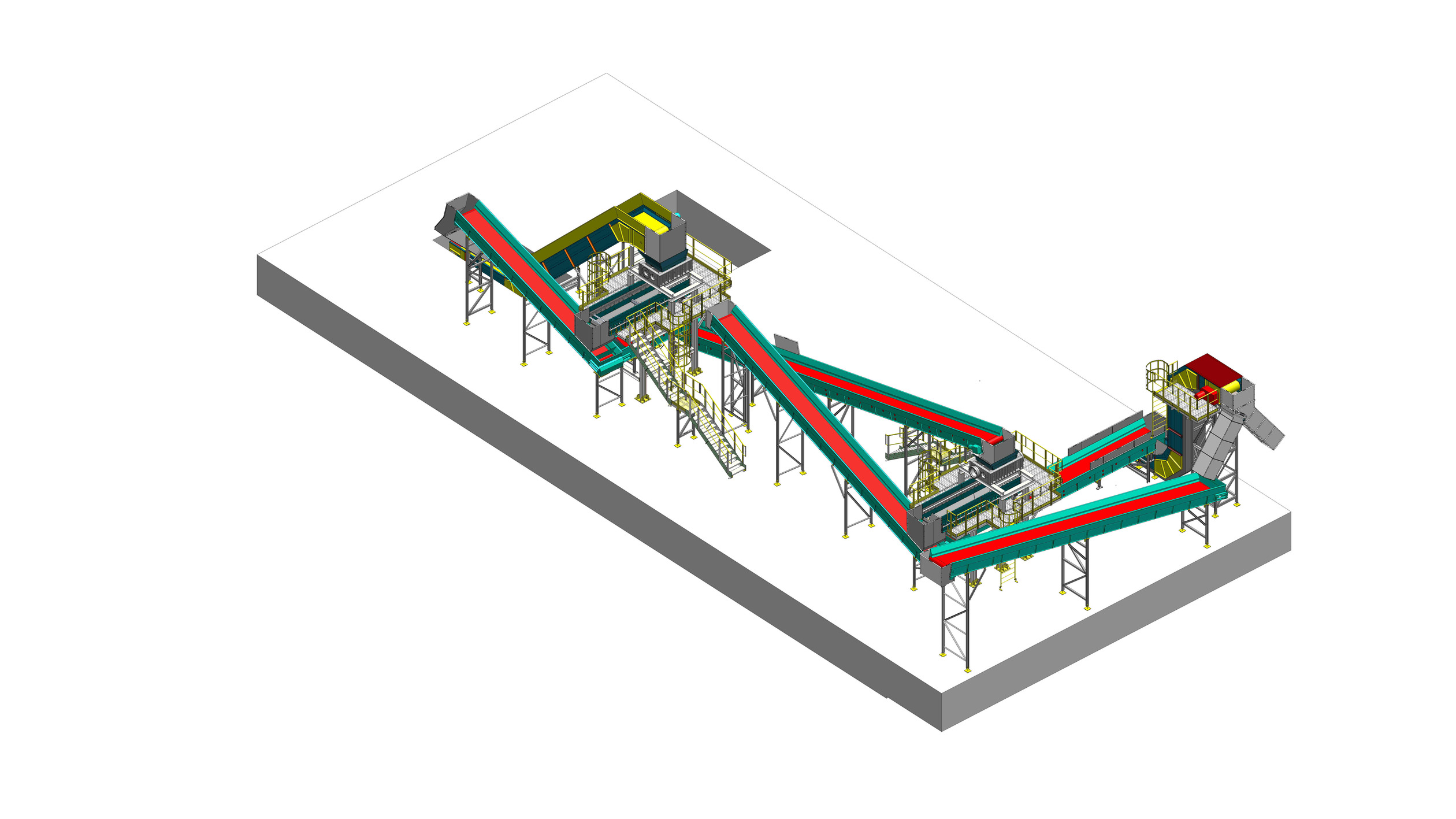 Lastik parçalama tesisi 3D tasarımı